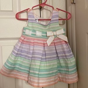 3-6mo Baby Girl Multi-Colored Holiday Dress (Pink, Green, Purple,Yellow)